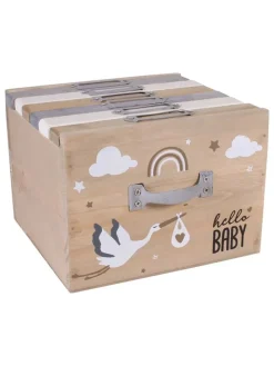 Fotoaufbewahrungsbox "Naissance" in Natur - (B)19 x (H)13 x (T)18 cm