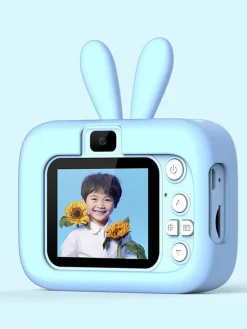 Fotokamera in Hellblau