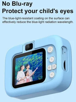 Fotokamera in Hellblau