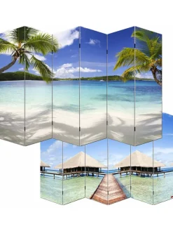 Foto-Paravent Bagheria, 180x240cm, Strand