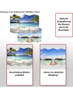Foto-Paravent Bagheria, 180x240cm, Strand