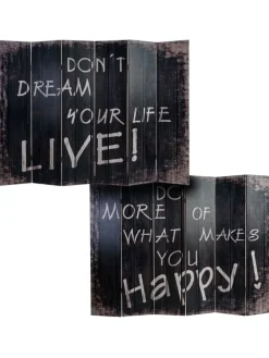 Foto-Paravent im Shabby-Look, 180x240cm, Spruch