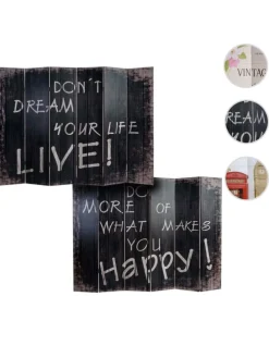 Foto-Paravent im Shabby-Look, 180x240cm, Spruch