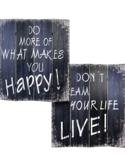 Foto-Paravent im Shabby-Look, 180x160cm, Spruch