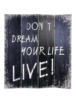 Foto-Paravent im Shabby-Look, 180x160cm, Spruch