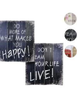 Foto-Paravent im Shabby-Look, 180x160cm, Spruch