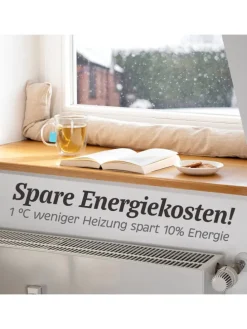 für Fenster bis 120cm - Waschbar - Energiesparend - Extra Lang