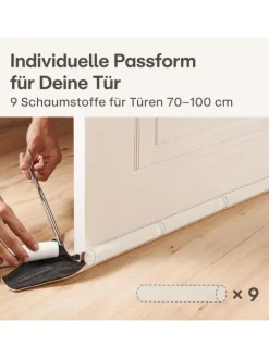 für Türen 70-100cm Waschbarer Stoff - Energiesparend - Stoff - Beige