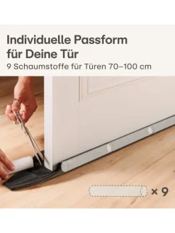 für Türen 70-100cm Waschbarer Stoff - Energiesparend - Stoff - Grau
