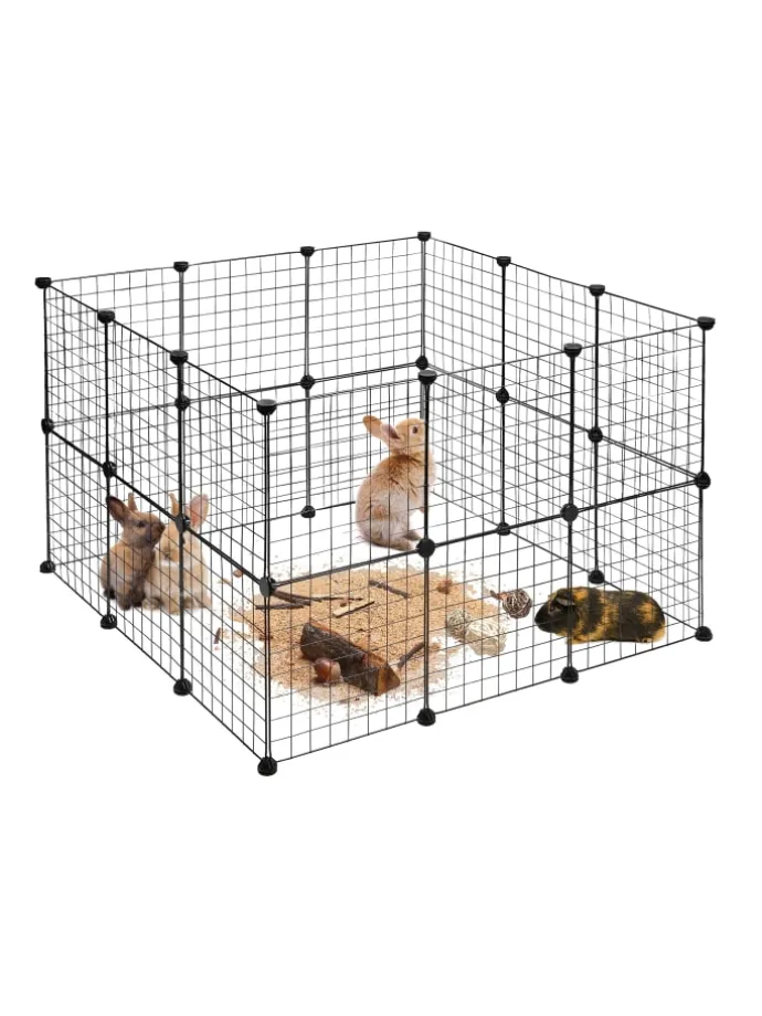 Freilaufgehege in Schwarz - (B)100 x (H)72 x (T)110 cm