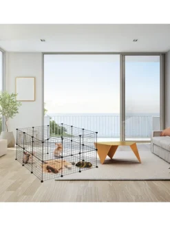 Freilaufgehege in Schwarz - (B)100 x (H)72 x (T)110 cm