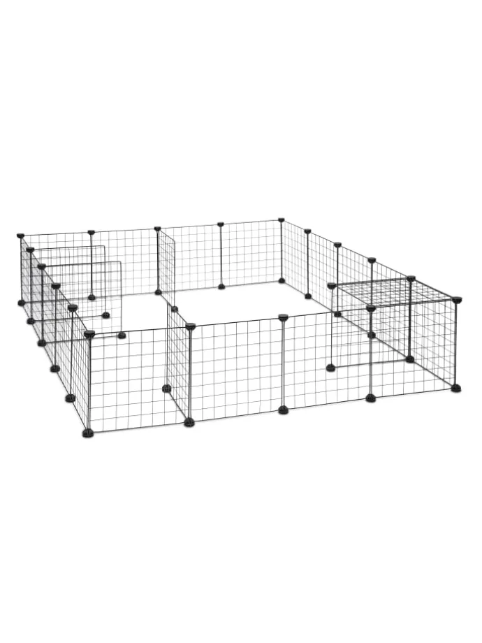 Freilaufgehege in Schwarz - (B)100 x (H)72 x (T)110 cm