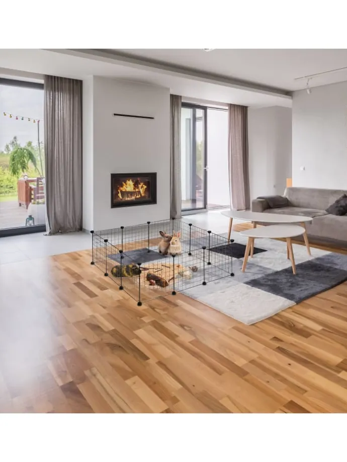 Freilaufgehege in Schwarz - (B)100 x (H)72 x (T)110 cm