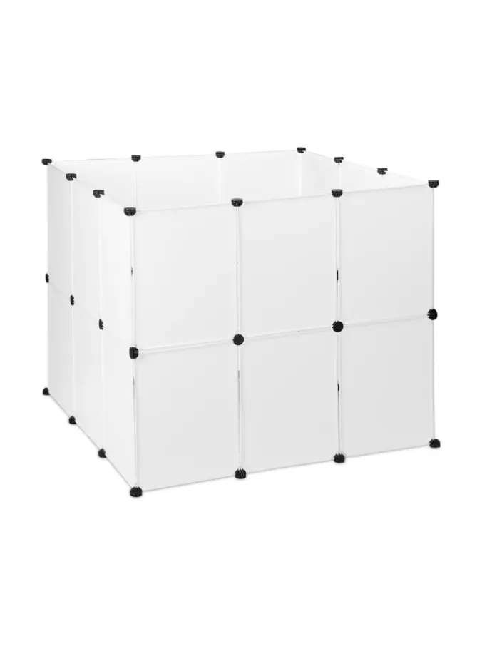 Freilaufgehege in Weiß - (B)110 x (H)92 x (T)110 cm