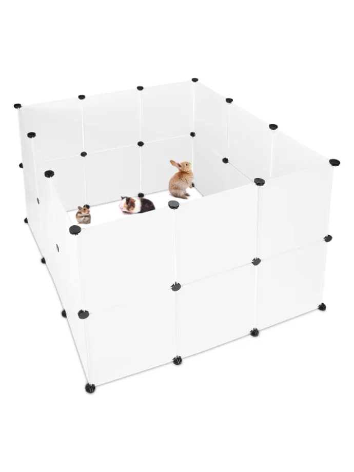 Freilaufgehege in Weiß - (B)110 x (H)92 x (T)110 cm