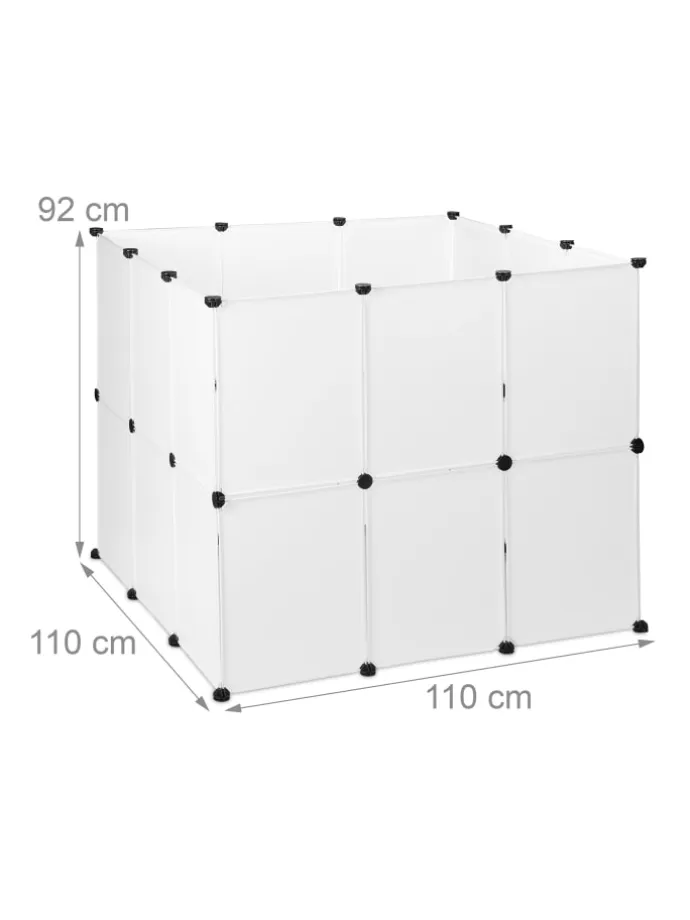 Freilaufgehege in Weiß - (B)110 x (H)92 x (T)110 cm