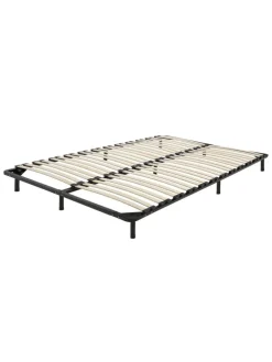 Freistehender Lattenrost COMBOURG in Schwarz - (W) 140 x (H) 18 x (L) 197 cm