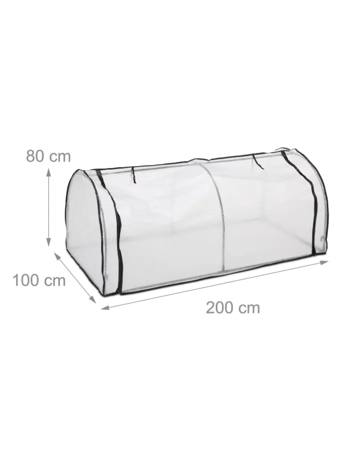 Frühbeet in Weiß/ Schwarz - (B)100 x (H)80 x (T)200 cm