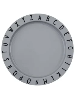 Frühstücksteller "Eat & Learn" in Grau - Ø 20 cm