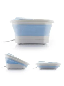 Fußbad mit Massagerollen in Hellblau