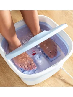 Fußbad mit Massagerollen in Hellblau