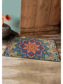 Fußmatte "Aura" in Blau/ Creme