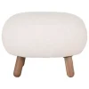 Fußstütze "Savona" in Weiß/ Hellbraun - (B)50 x (H)37 x (T)60 cm