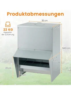 Futterautomat 35x35x54,5cm in Silber