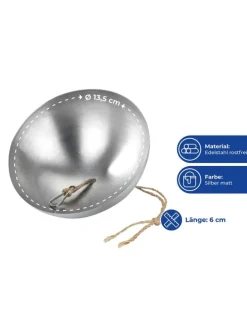 Futterspender in Silber - (H)5,5 x Ø 13,5 cm