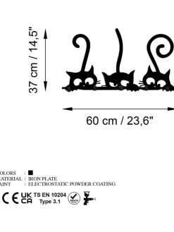 Garderobe in Schwarz - (B)60 x (H)37 cm