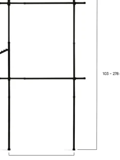 Garderobe in Schwarz - (B)112 x (H)278 cm