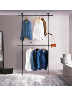 Garderobe in Schwarz - (B)112 x (H)278 cm