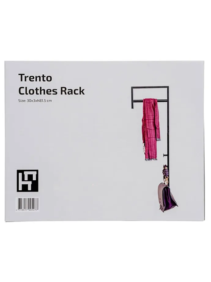 Garderobe in Schwarz - (B)30 x (H)82 x (T)3 cm