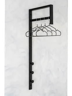 Garderobe in Schwarz - (B)30 x (H)82 x (T)3 cm