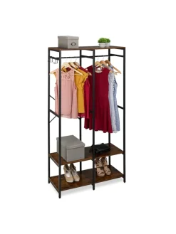 Garderobe in Schwarz/ Braun - (B)94,5 x (H)180 x (T)40 cm