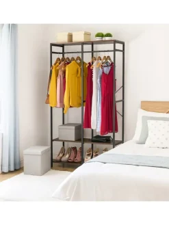 Garderobe in Schwarz/ Braun - (B)94,5 x (H)180 x (T)40 cm