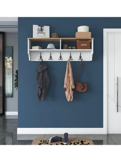 Garderobe in Weiß/ Hellbraun - (B)120 x (H)37,2 x (T)22,2 cm