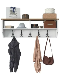 Garderobe in Weiß/ Hellbraun - (B)120 x (H)37,2 x (T)22,2 cm