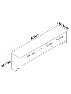 Garderobe in Weiß/ Hellbraun - (B)120 x (H)37,2 x (T)22,2 cm