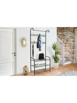 Garderobe "Pasadena" in Schwarz - (B)71 x (H)186 x (T)31 cm