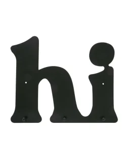 Garderobenhaken ''Hi'' in Schwarz - (B)38 x (H)30 x (T)2 cm