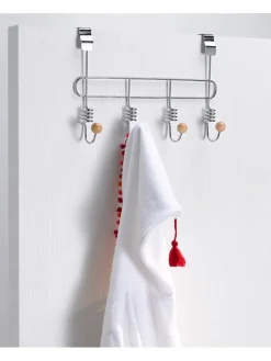 Garderobenhaken in silber/ hellbraun - (B)7 x (L)33 x (H)21 cm