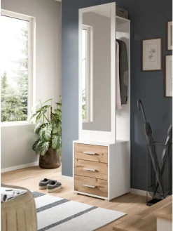 Garderobenkombination (B/H/T: 45x190x38 cm) in Nox Oak Nachbildung