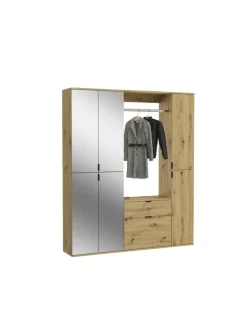 Garderobenkombination (B/H/T: 152x193x34 cm) in Artisan Eiche Nachbildung