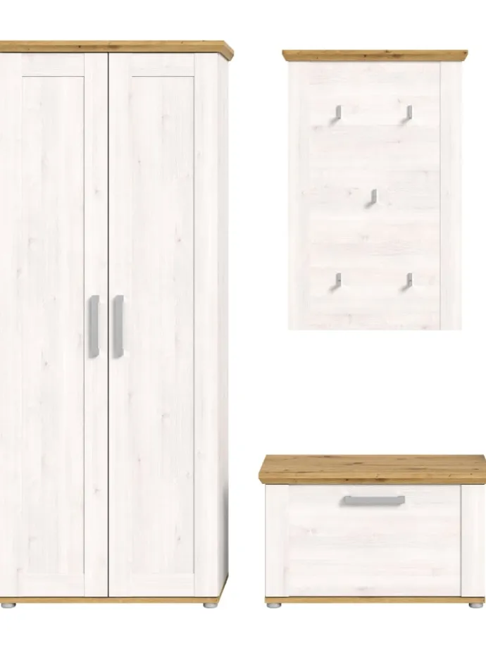 Garderobenkombination (B/H/T: 175x196x39 cm) in Sibiu Lärche Nachbildung