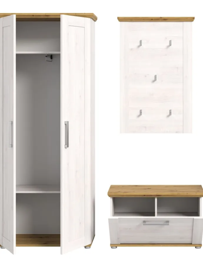 Garderobenkombination (B/H/T: 175x196x39 cm) in Sibiu Lärche Nachbildung