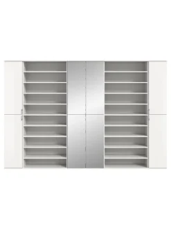 Garderobenkombination (B/H/T: 262x191x37 cm) in weiß hochglanz