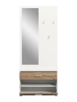 Garderobenkombination (B/H/T: 80x190x38 cm) in Nox Oak Nachbildung