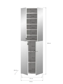 Garderobenkombination (B/H/T: 244x193x34 cm) in Artisan Eiche Nachbildung