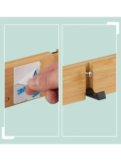 Garderobenleiste in Natur/ Schwarz - (B)40 x (H)5,5 x (T)5 cm